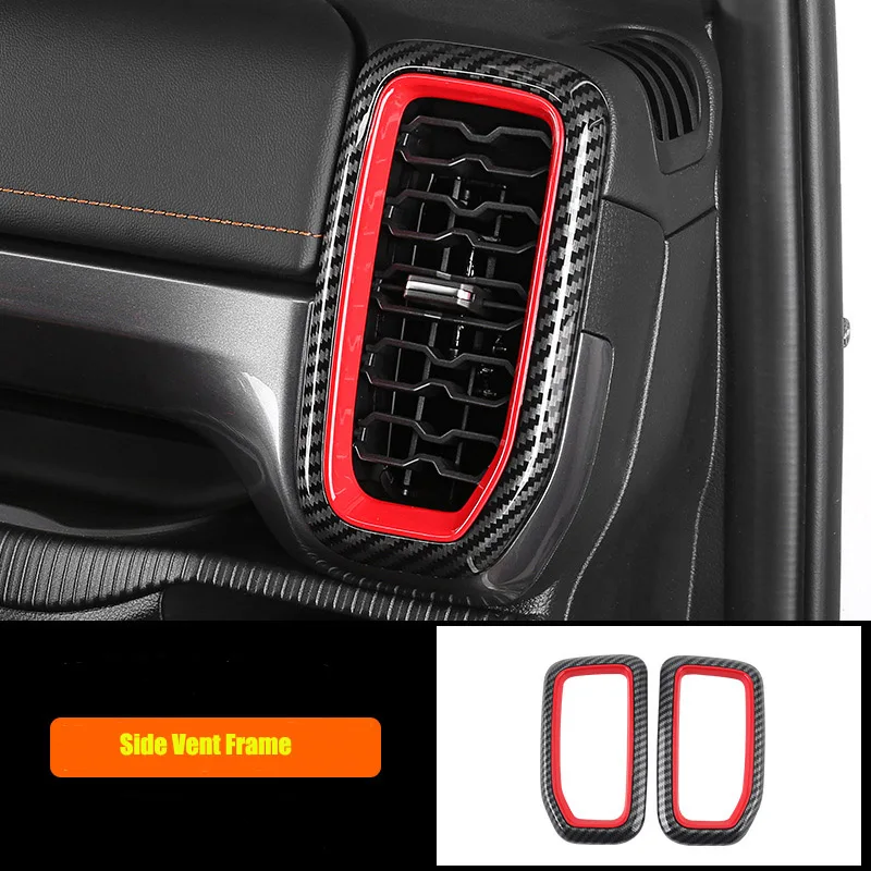 ABS Carbon Fiber Pattern Dashboard Air Vent Outlet Cover Frame Trim For Ford Ranger T9 2023+