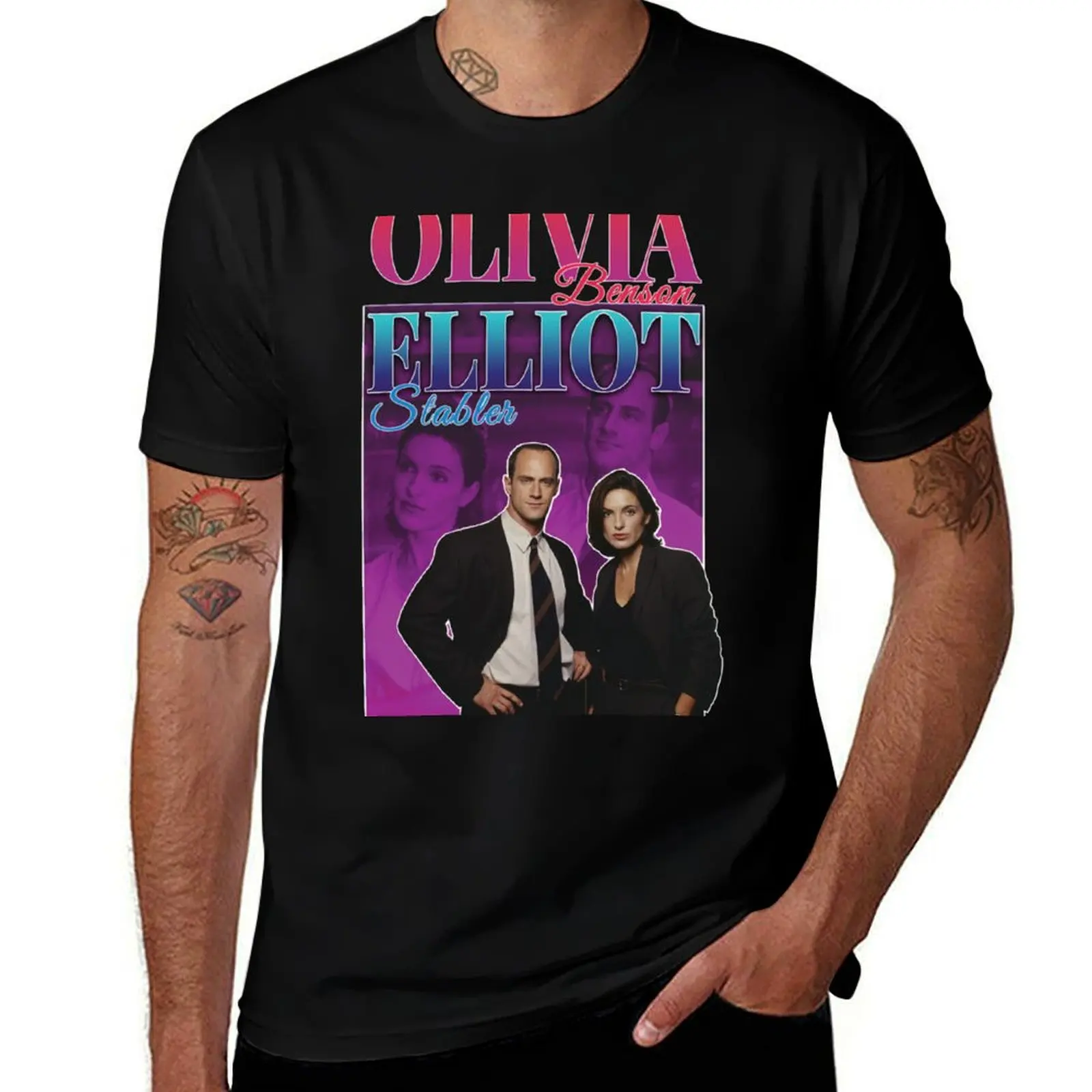 Elliot Stabler 90s Inspired Vinta T-Shirt Active Sports Short Sleeve Cotton Shirt T-Shirt