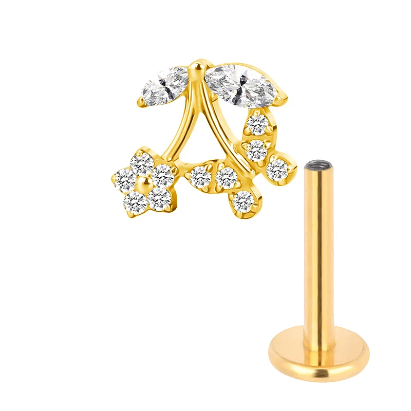 Titanium Ear Studs Earrings with CZ Paved Top
