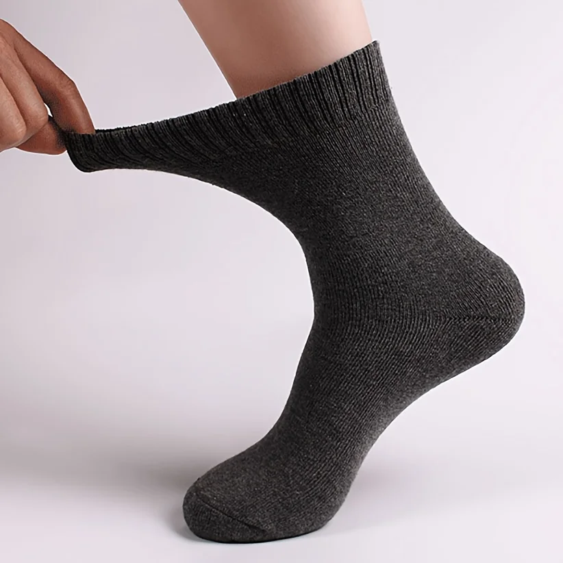 2 Paar neue, dicke, warme Wintersocken für Damen und Herren, einfarbige Hausschuhe, warme Damensocken, bequeme Hausschuhe. – Detail 10