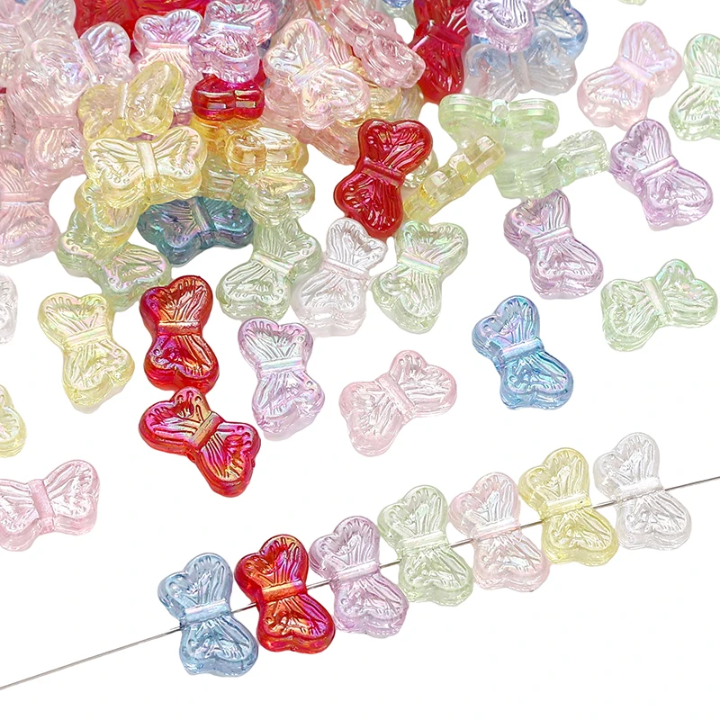 

10-30pcs 14x8mm Colorful Cute Butterfly Shape Acrylic Beads Loose Spacer Beads for Handmade Diy Bracelet Jewelry Making Findings