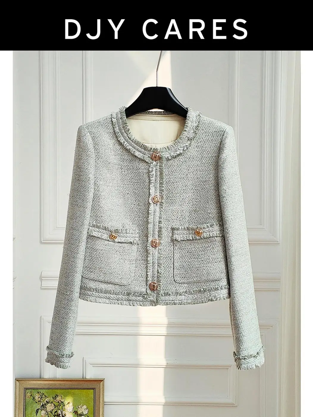 

New Exquisite handmade woven tassel round neck coat made of coarse woolen fabric, versatile big size