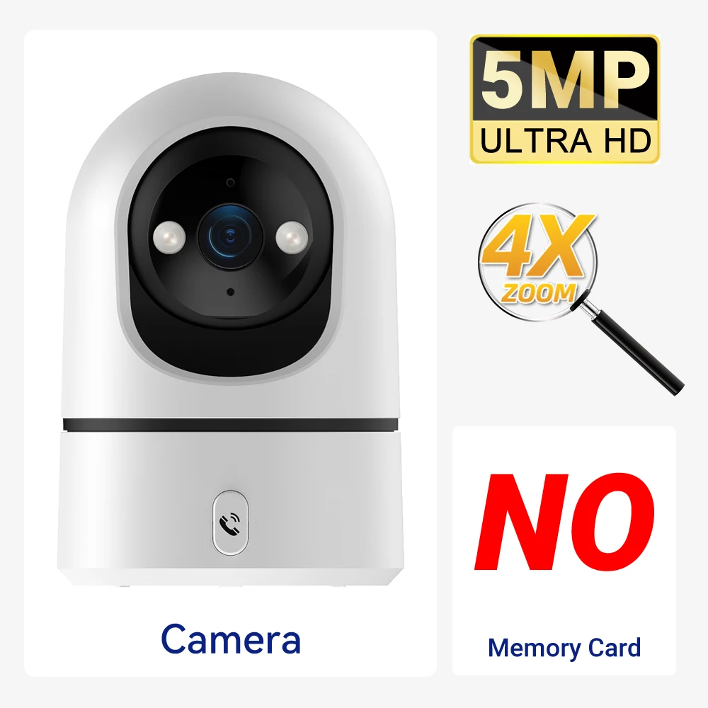 5MP WiFi Indoor Baby Monitor Security Camera | One-Touch Call | Color Night Vision | Human Tracking | 355° PTZ