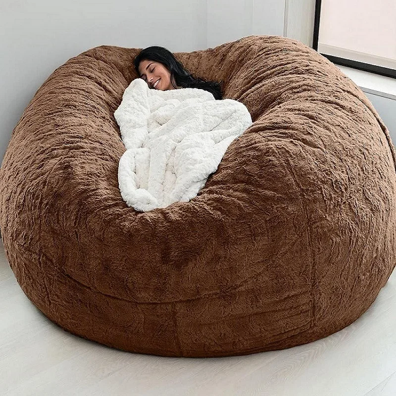 Bean Bag Sofa Plush Lazy Boy Sofa Faux Fur Bean Bag Sofa Bean Bag Sofa Without Filler Comfortable Sofa Living Room Office Sofa