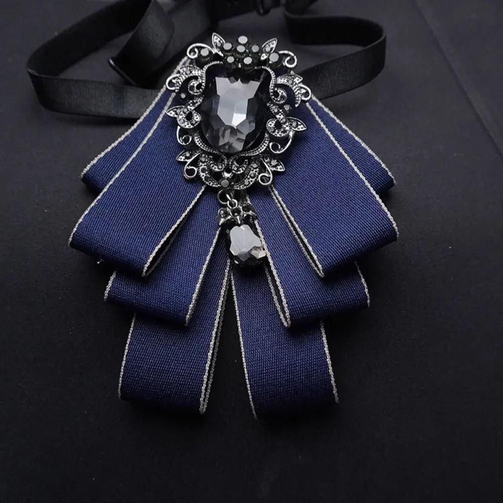 

Brooch Accessories Polyester Bowtie Crystal Diamond Bow Tie Fabric Collar Flower Women Accessories