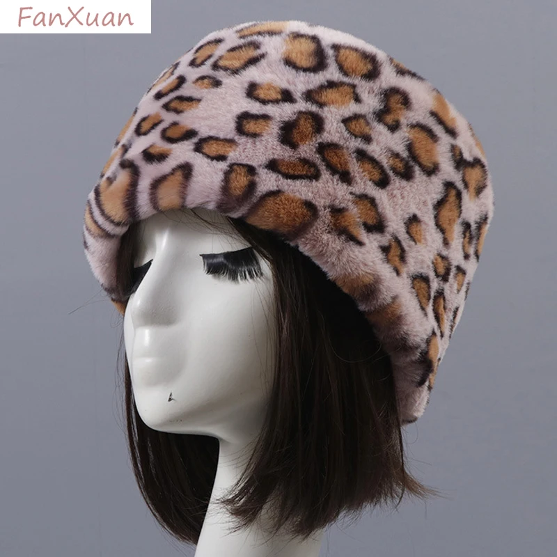 Faux Fur Hats for Women Winter Autumn Fluffy Russian Hat Winter Cap Female