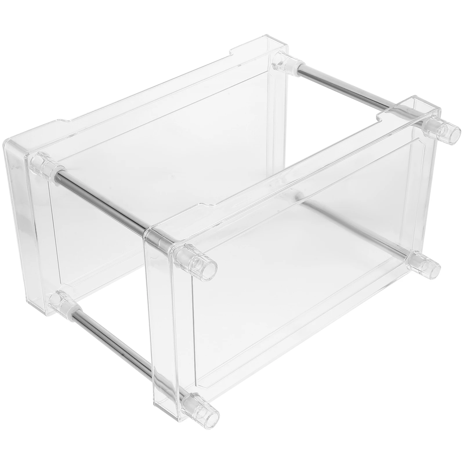 

Double Layer Storage Rack Transparent Desktop Organizer Bathroom Makeup Shelf Countertop Holder Clear Vanity Skincare