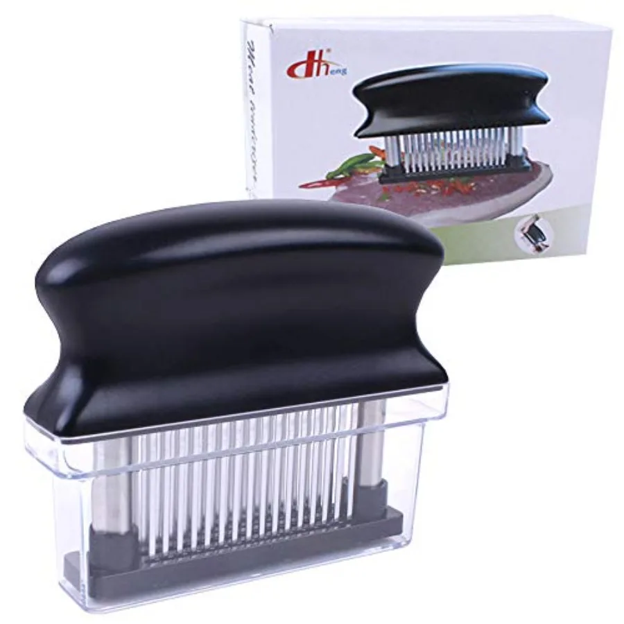 

Heavy Duty Meat Tenderizer with 48 Stainless Steel Ultra Sharp Needle Blades for Efficiently Tenderizing Beef Turkey Chicken St