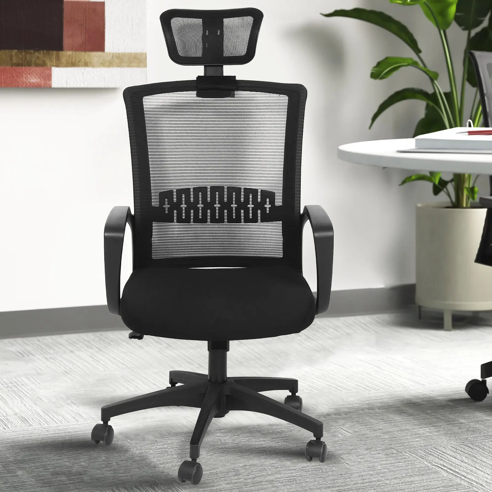 Office Chair Headrest Pillow Adjustable Mesh Surface Neck Protection Comfort Support Universal Fit for Gaming Computer Chairs