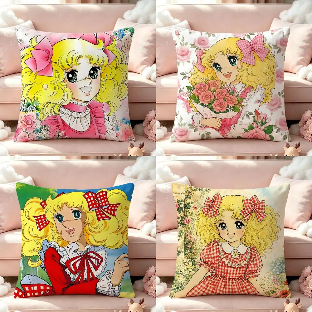 Anime‑Candy CandyS Cushion Cover Pillow Multi‑size Short Plush Pillow Cute Simple Style For Living Room Bedroom Birthday Gift
