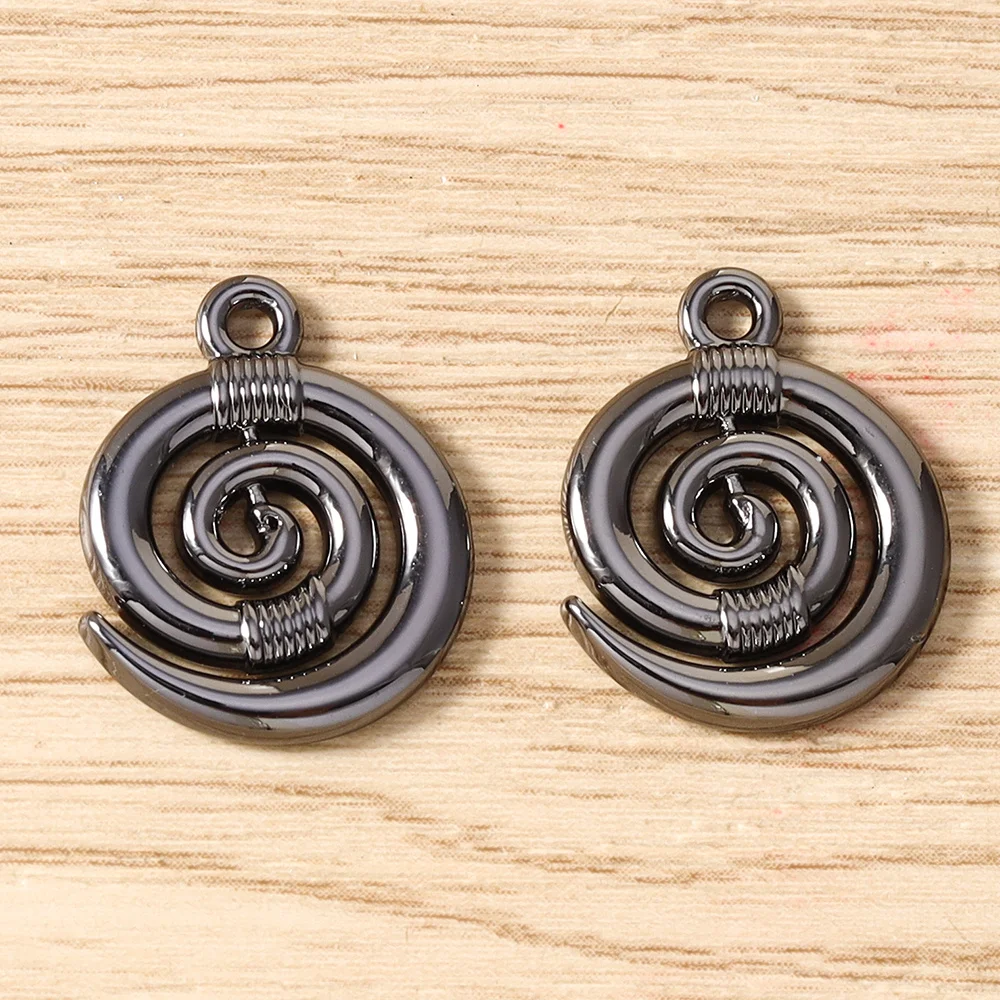 Tusember 5 Stück Hip-Hop Gun Black Sonne Mond Stern Herz Anhänger für Halsketten, Ohrringe, Armbänder, Schmuckherstellung, Bastelzubehör – Detail 25