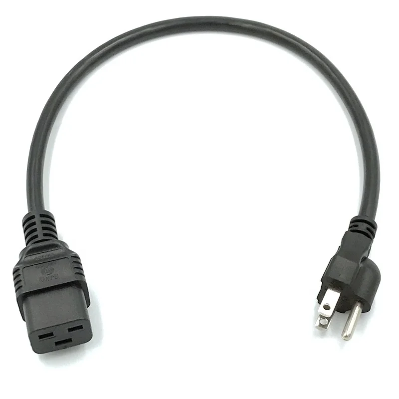 

5 шт., 0,5 м, 15 А, 125 В, NEMA 5-15P к C19, североамериканский кабель питания 3X14AWG