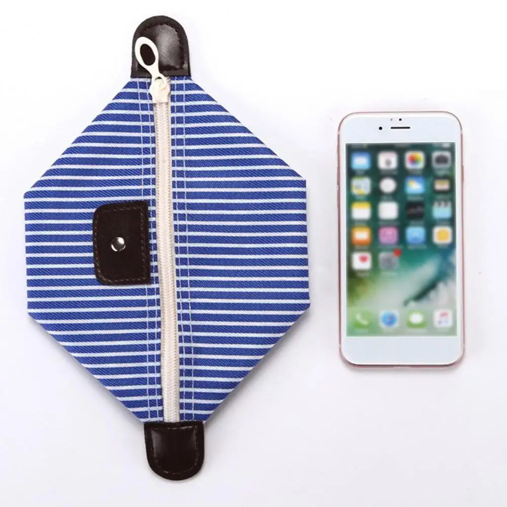Cosmetic Travel Case Striped Cosmetic Bag Waterproof Travel Organizer Foldable Capacity Makeup Pouch Portable Zipper Closure