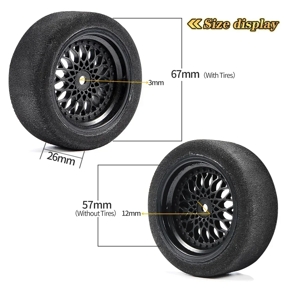 4pcs/2pcs wltoys 144001 124019 124017 A959 parts on road foam tyres 62MM wheel fit 12MM hex for 1/16 1/14 1/12 RC cars