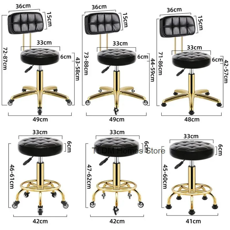 Poltrona da barbiere girevole di lusso per salone di bellezza Sedie da ufficio moderne con schienale mobile in metallo Sedia da salone creativa per parrucchiere