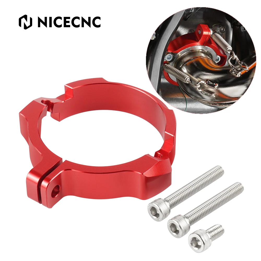 NICECNC for GASGAS GAS GAS EX EC MC 250 300 EC250 2021-2023 Exhaust Flange Guard Cover Protector Aluminum Motocross Accessories