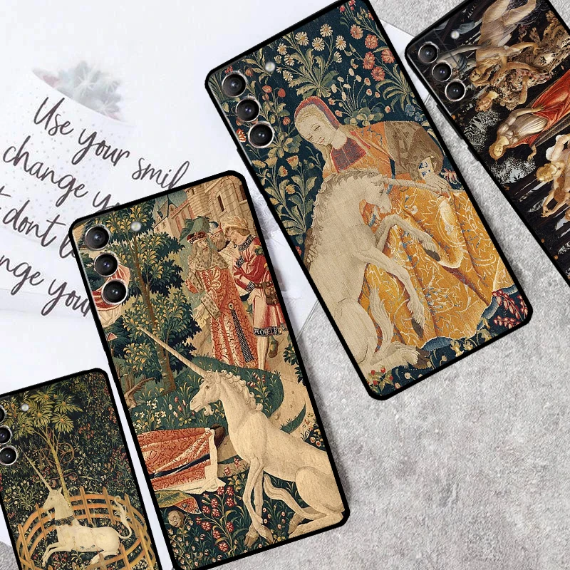 Renaissance art Painting Case For Samsung Galaxy S24 S21 S22 S23 Ultra Plus S20 FE S8 S9 S10 Note 10 20 Ultra Cover