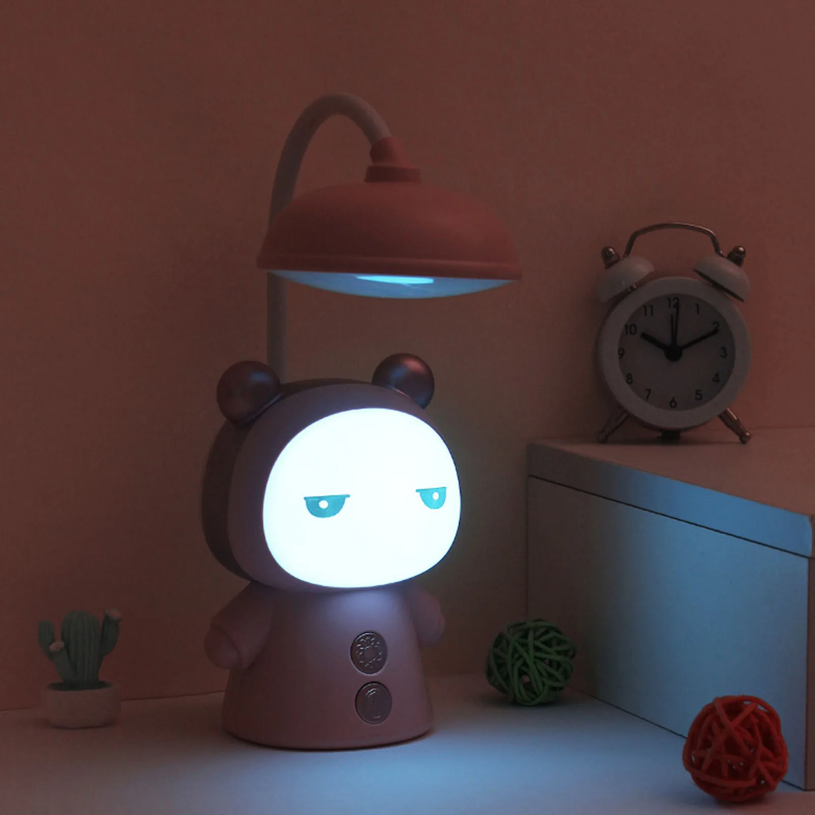 Lampe de bureau LED dessin animé aste USB pour enfants, veilleuse rose créative, protection des yeux, apprentissage, lecture, livre, ZK40