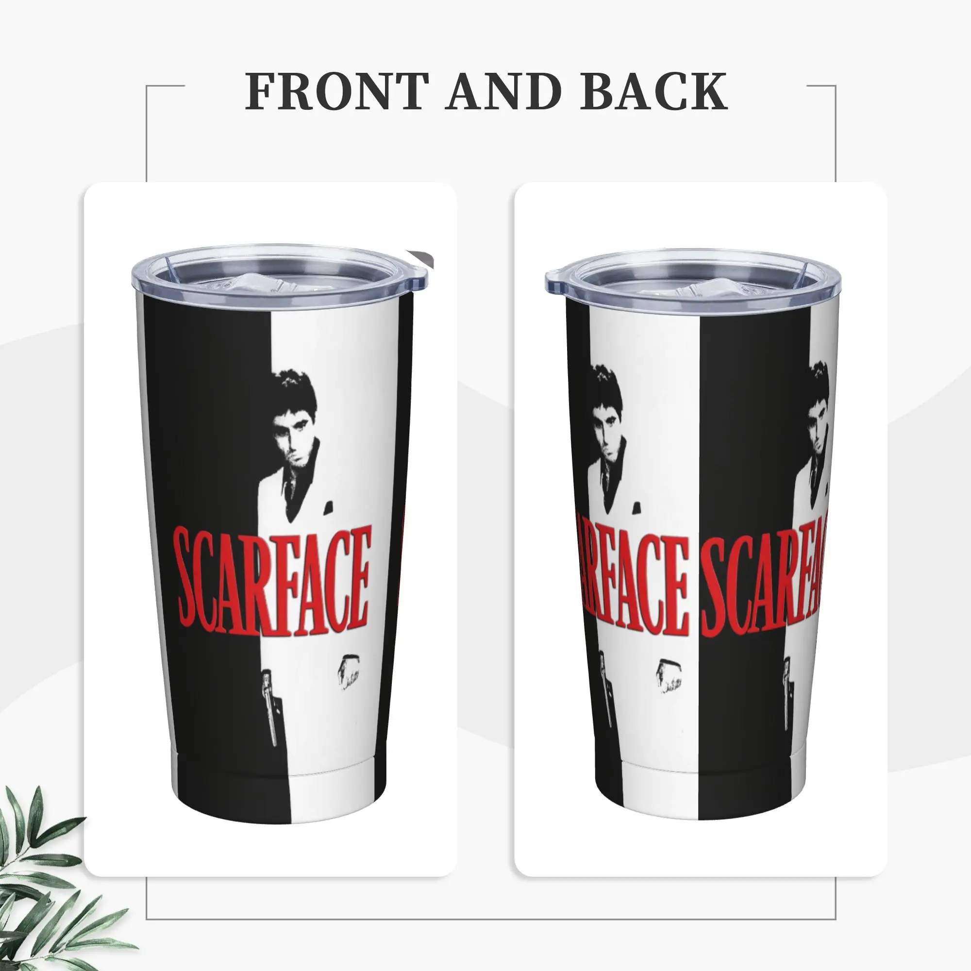 

Лицо со шрамом, классический фильм, стакан из нержавеющей стали, автомобильные кружки для кемпинга, большая емкость, термокружка, бутылка для воды с холодным и горячим молоком