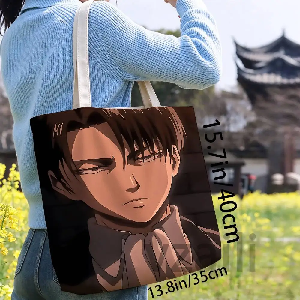 L-Levi Ackerman Captain Female Printed Versatile Student Portable Office Handbag Bento Bag Handbag Sail Bag
