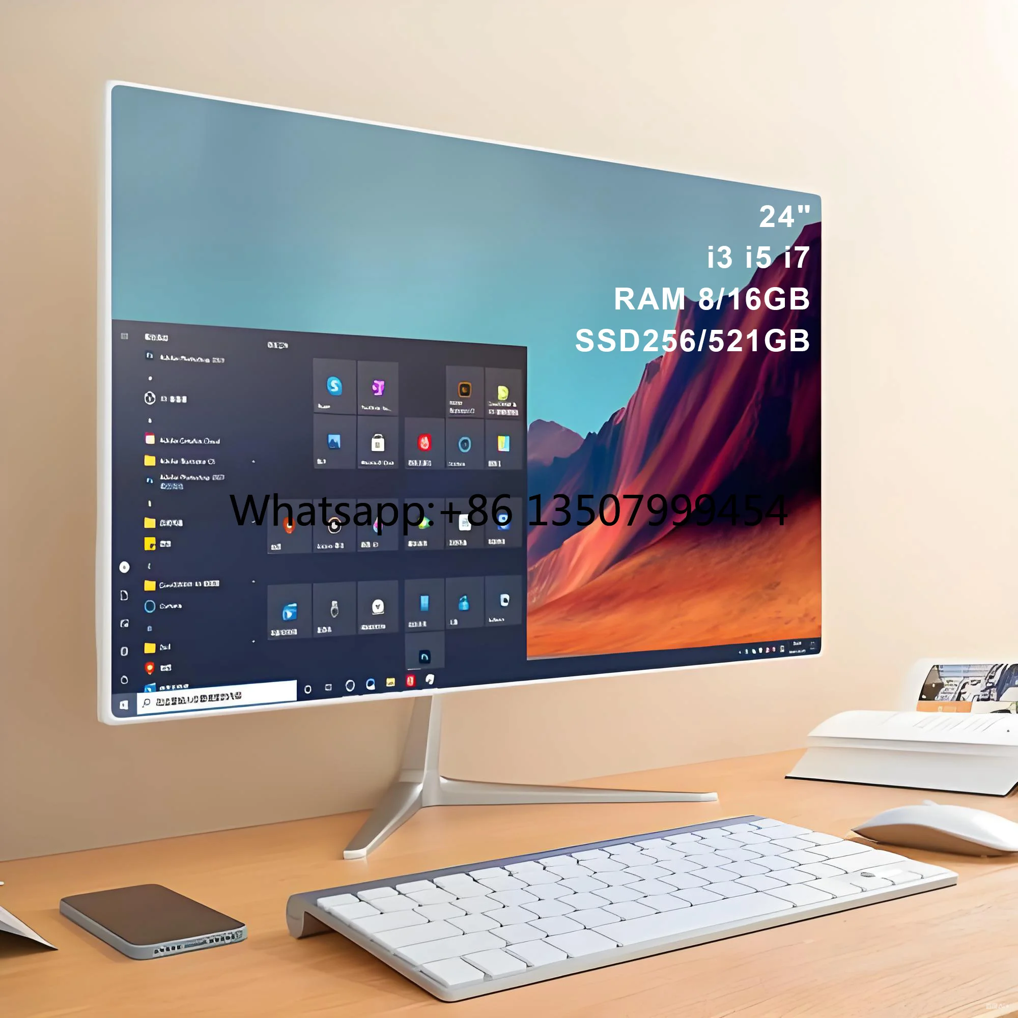 2026 Brand New All in One PC Computers AIO Desktop Computer Core I3 I5 I7 Monoblock with LCD LED Display