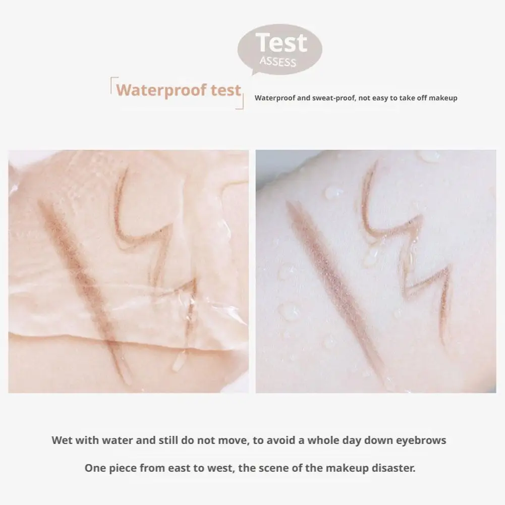 Lápiz de cejas de doble cabeza con barra dorada pequeña, resistente al agua, duradero, no se decolora, suave, no irritante, Mackup