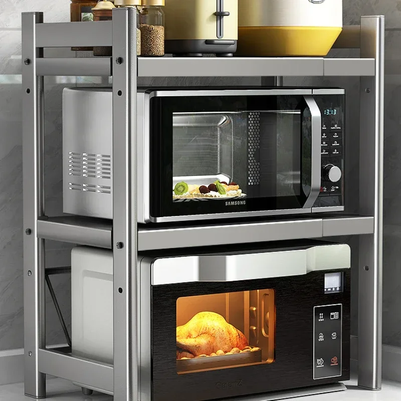 

Retractable kitchen, microwave, shelf, double countertop, oven, appliance storage stand, multi-functional home shelf