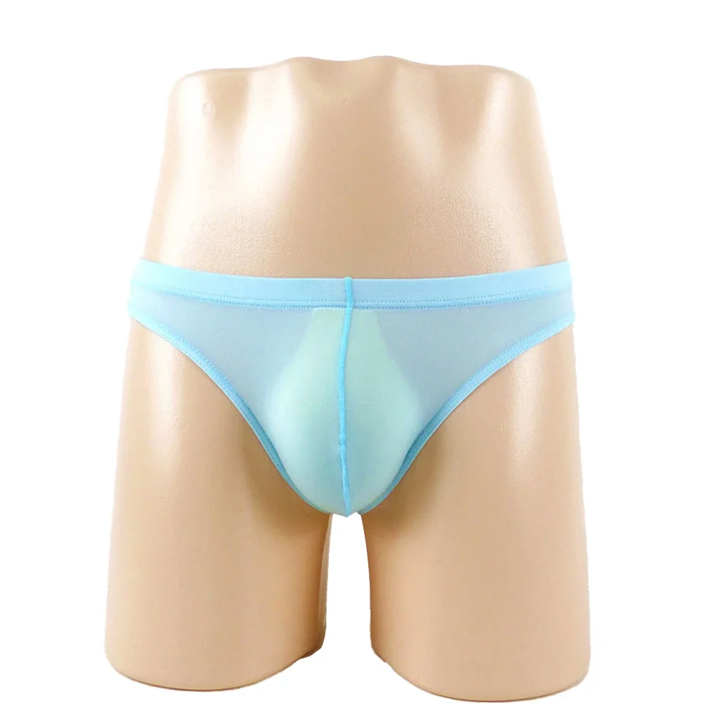 

Пикантные мужские трусы из вискозы, ультратонкое Прозрачное нижнее белье, пикантные трусы с заниженной талией и высоким вырезом, однотонное бесшовное дышащее нижнее белье