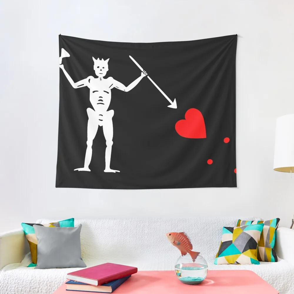 

Edward Teach Pirate Flag Tapestry Wall Coverings Decorative Wall Murals Tapestry