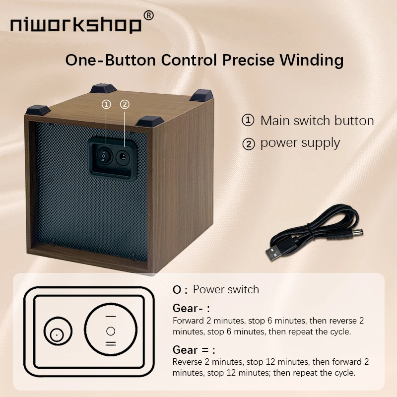 1pc Niworkshop Single Automatic Watch Winder,Watch Box With Flexible Pillow, Quiet Motor for Men and Women's Watch USB Powered