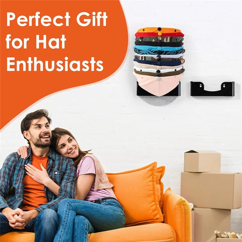 

BABZ-2 Pack Акриловая вешалка для шляп на стену, настенный органайзер для шляп для шкафа, двери, гаража, спальни