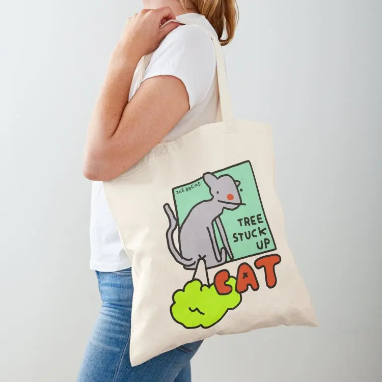 

tree stuck up cat Tote Bag Candy bags custom canvas bag tote bags cloth bags custom tote bag