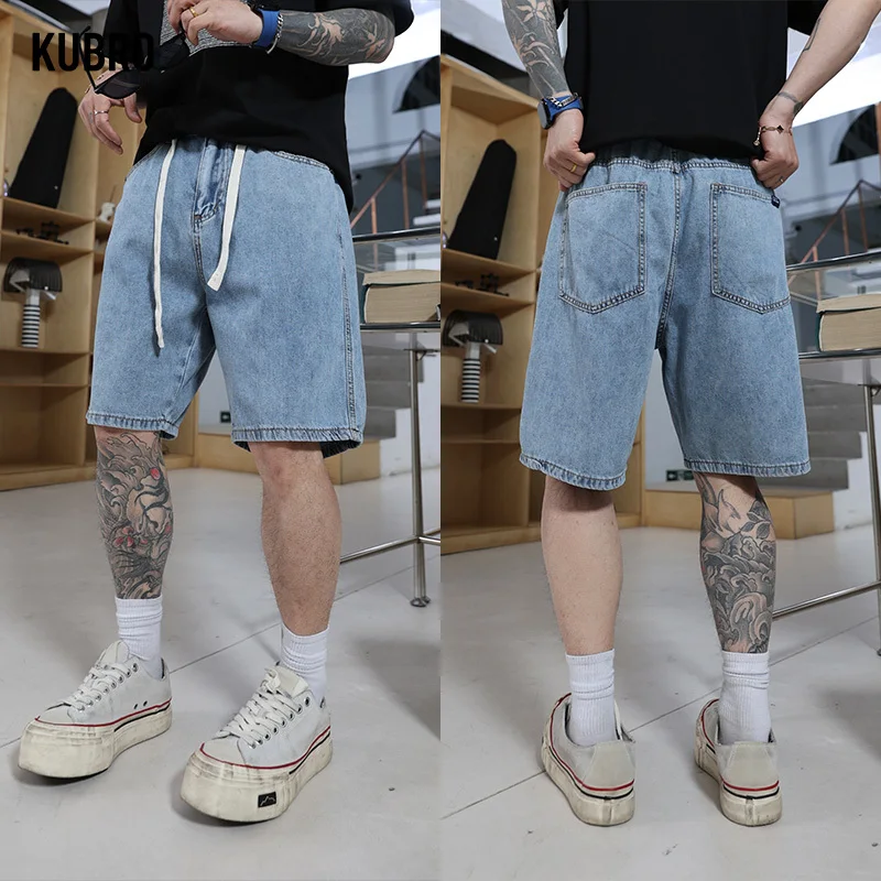 

Men's Summer Blue Regular Denim Shorts Suitable for Daily Outings and Outdoor Leisure Stretch High Quality Cotton Casual Jeans