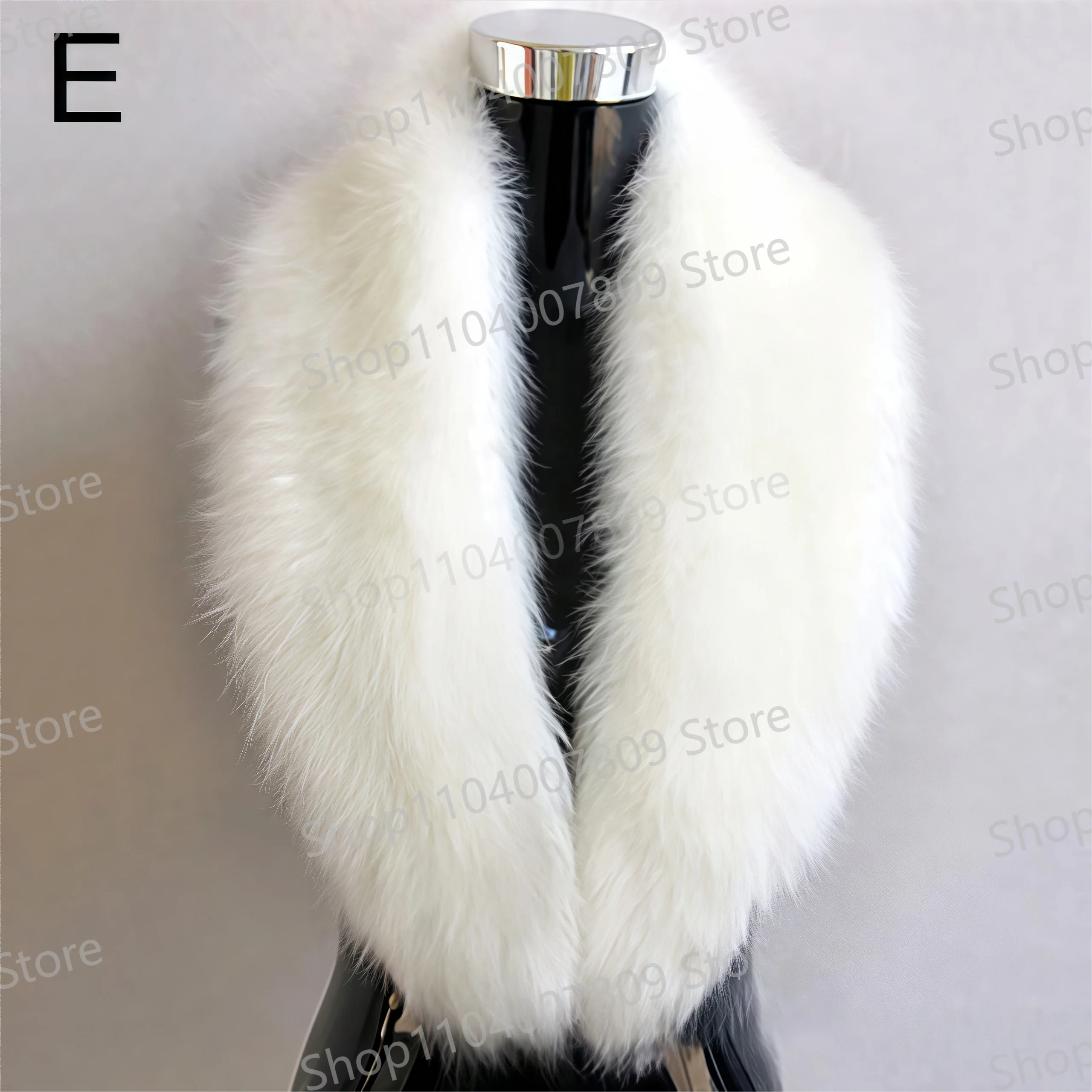 Faux Fox Fur Collar Scarf Thick Imitation Fur Shawl Collar Wrap Neck Winter Neck Warmer Scarf Down Jackets Hood Fur Decoration - Image 2