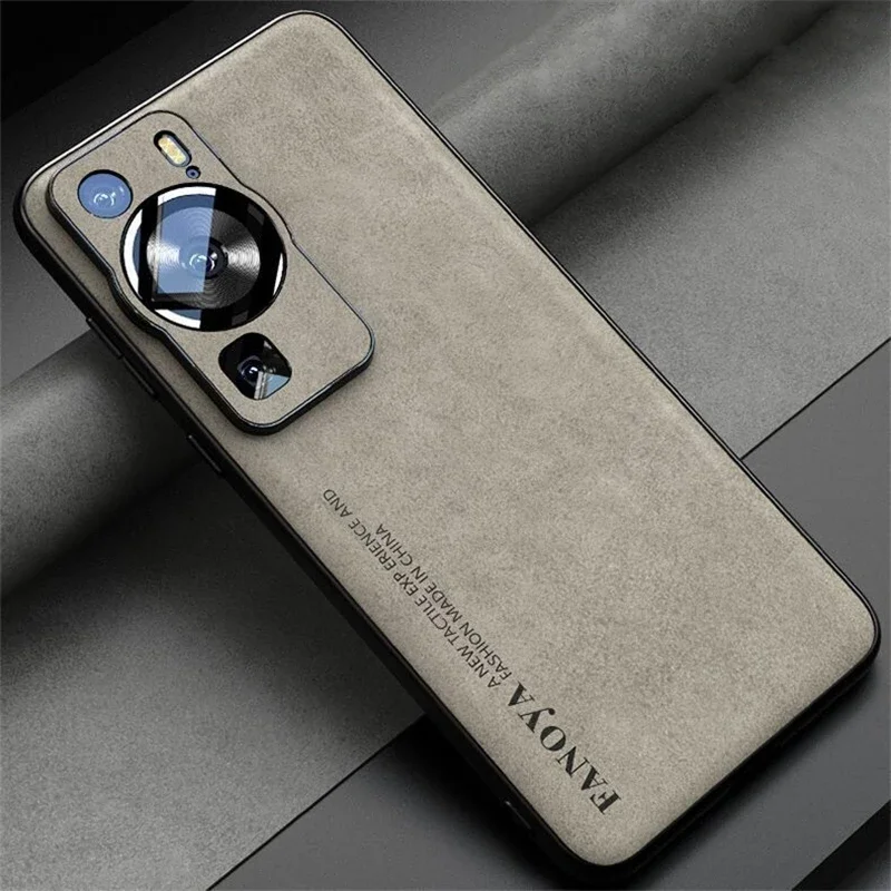 Etui Funda na Huawei P60 Pro Luksusowa tylna obudowa telefonu ze skóry PU do Huawei P60 P60Pro Silikonowy, odporny na wstrząsy zderzak