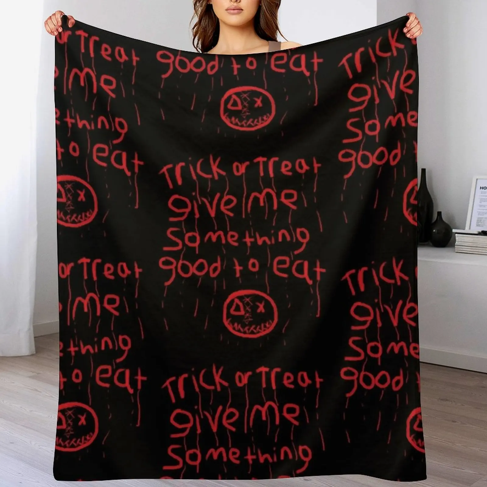 trick r treat sam bloody writing Throw Blanket