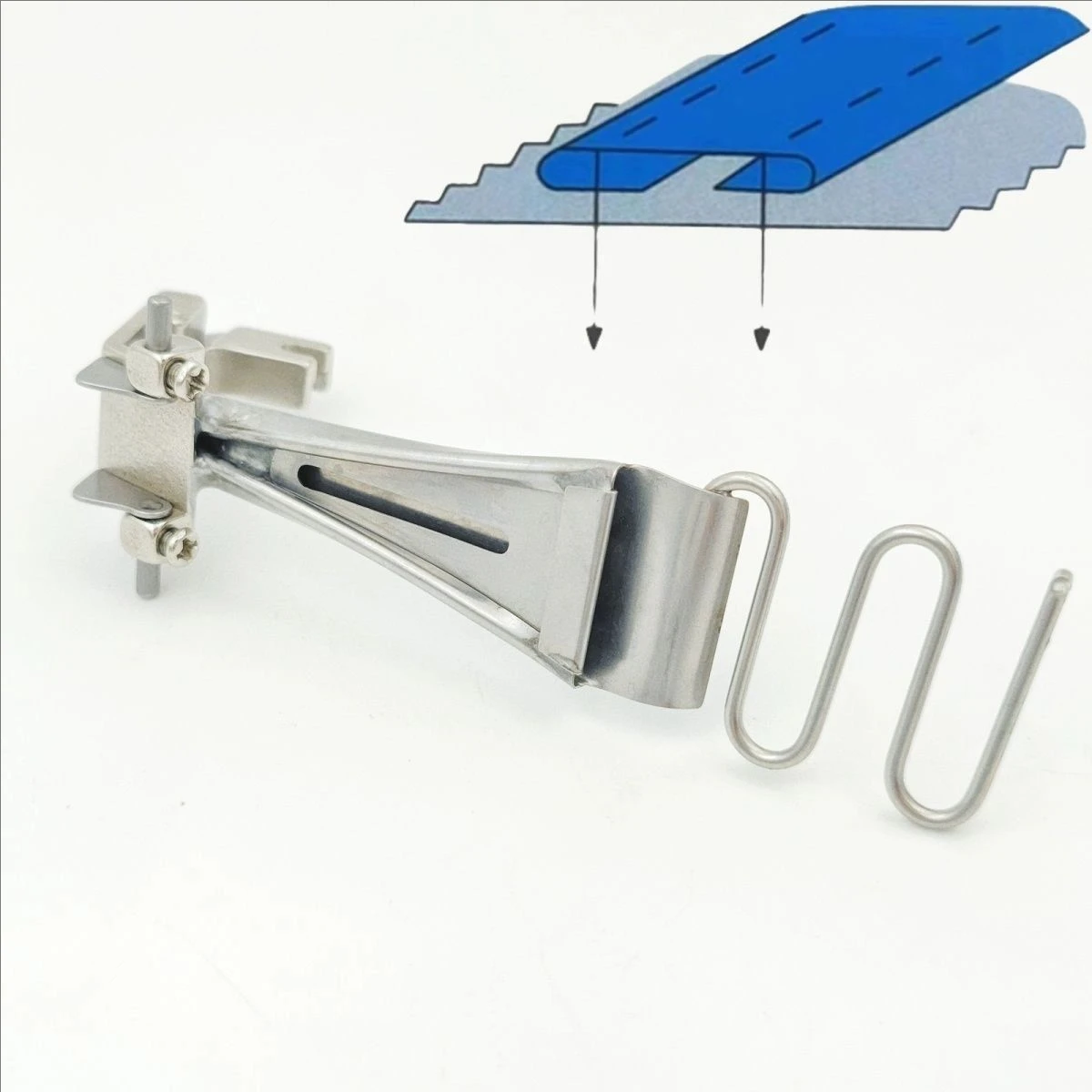 Pie de máquina de coser Industrial de doble aguja + carpeta de fijación de cinta de doble aguja/Pié de fijación de cinta para 3800