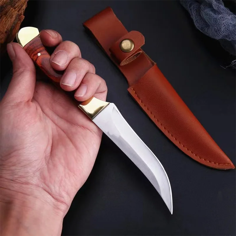 machete Meat Cleaver Stainless Steel Kitchen Mongolian Hand Meat Knife Roasted Whole Lamb Steak Knife with Knife Cover