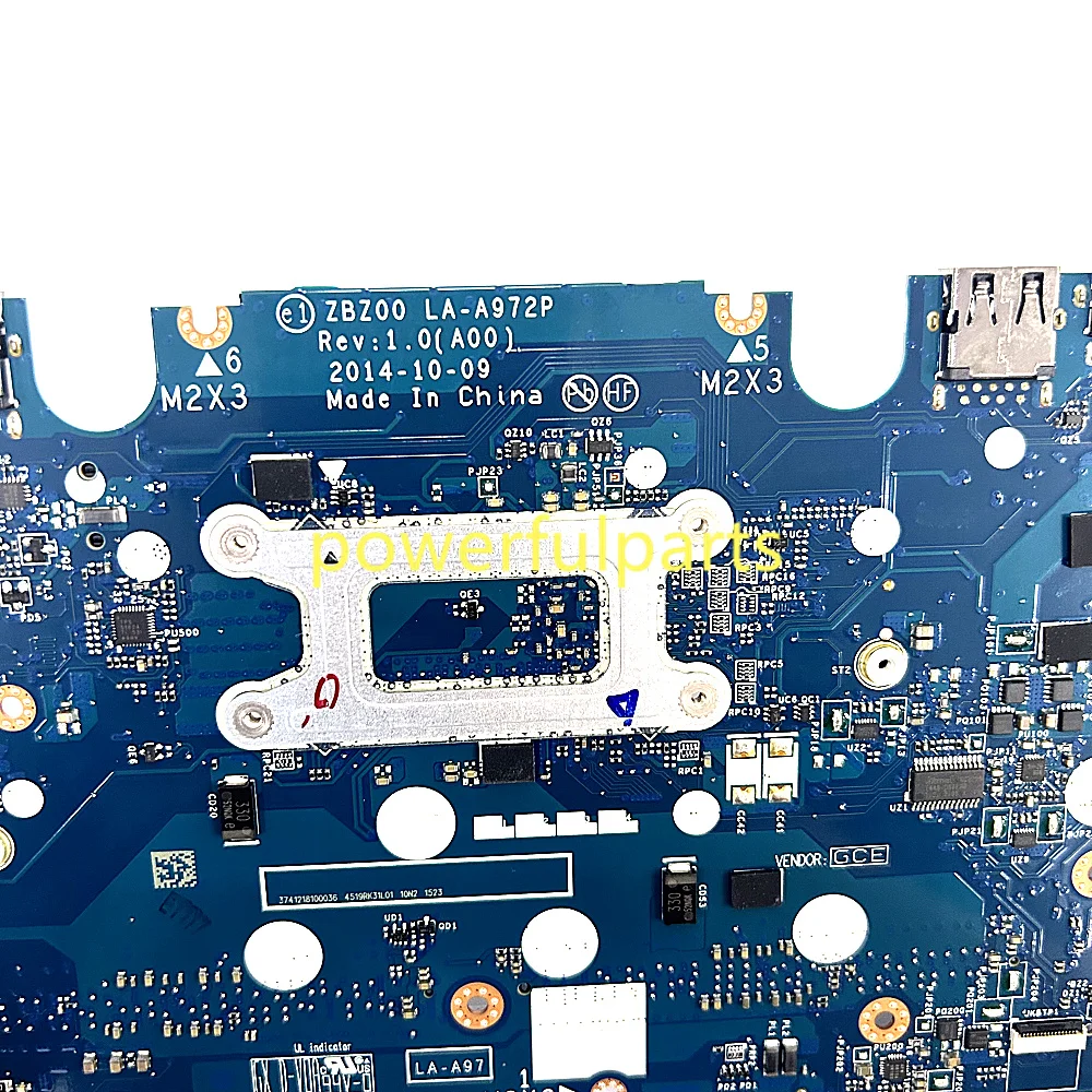 لديل خط العرض 12 7250 E7250 اللوحة الأم للكمبيوتر المحمول ZBZ00 LA-A972P 0F9HCX 0K2Y36 I3-5010U وحدة المعالجة المركزية على متن العمل بشكل جيد