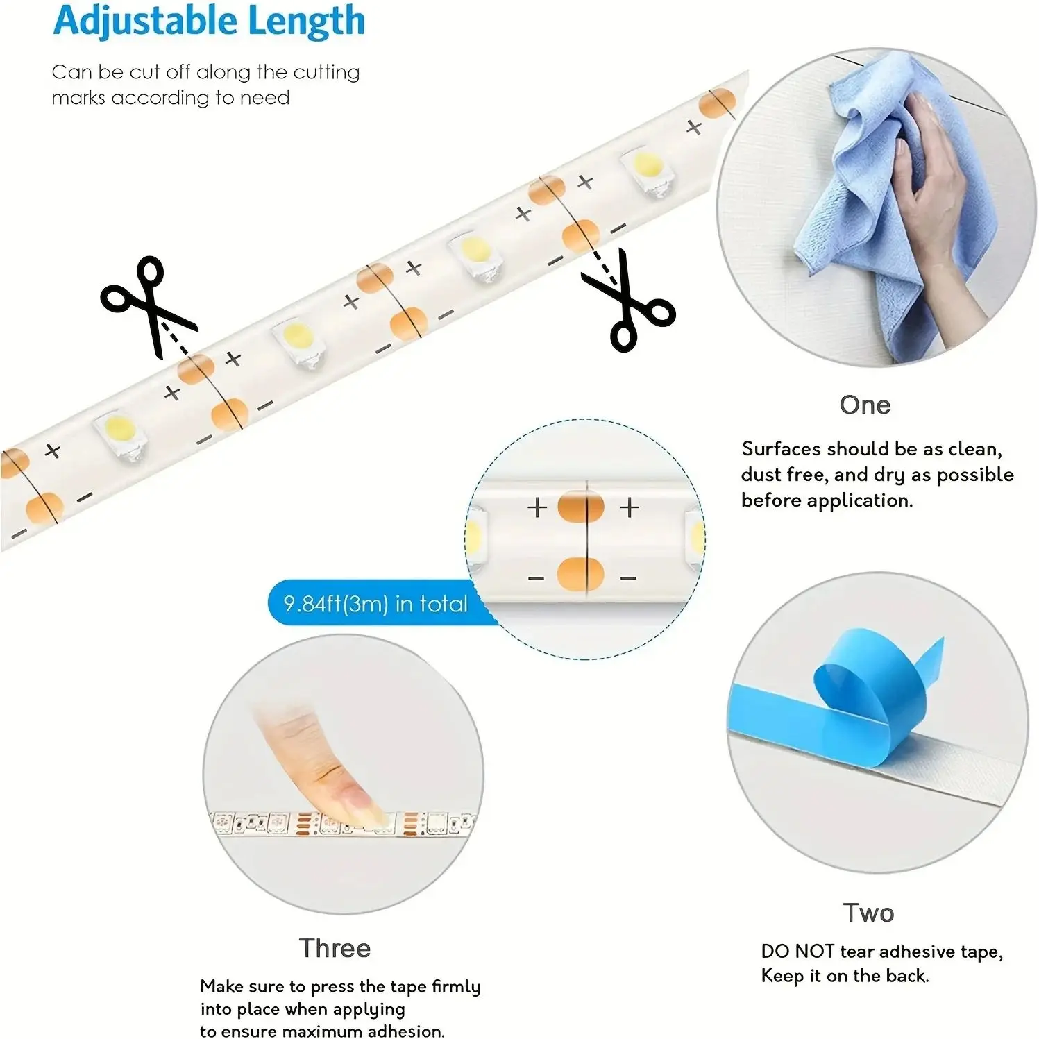 5V 2835 LED Strip Light Touch Sensor Switch Dimmable USB Flexible LED Tape Ribbon Light For Mirror Cabinet Stair Decor Lighting