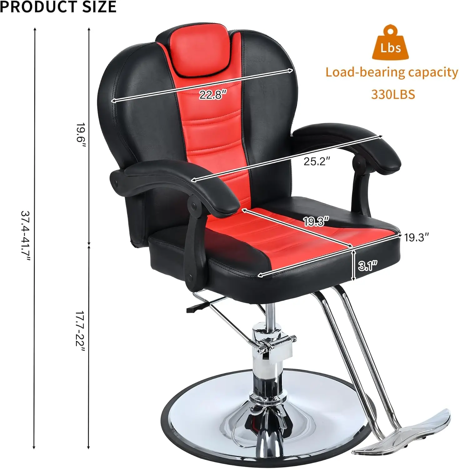 Merax Hydraulic Recliner Barber Chair for Hair Salon with 20% Extra Wider Seat & Heavy Duty Hydraulic Pump, Upgraded Salon