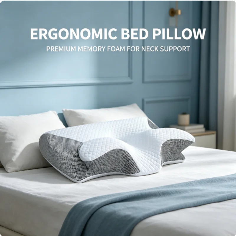 

Ergonomic Orthopedic Cervical Pillow Contour Memory Foam Sleeping Pillow for Neck Shoulder Pain Relief Support