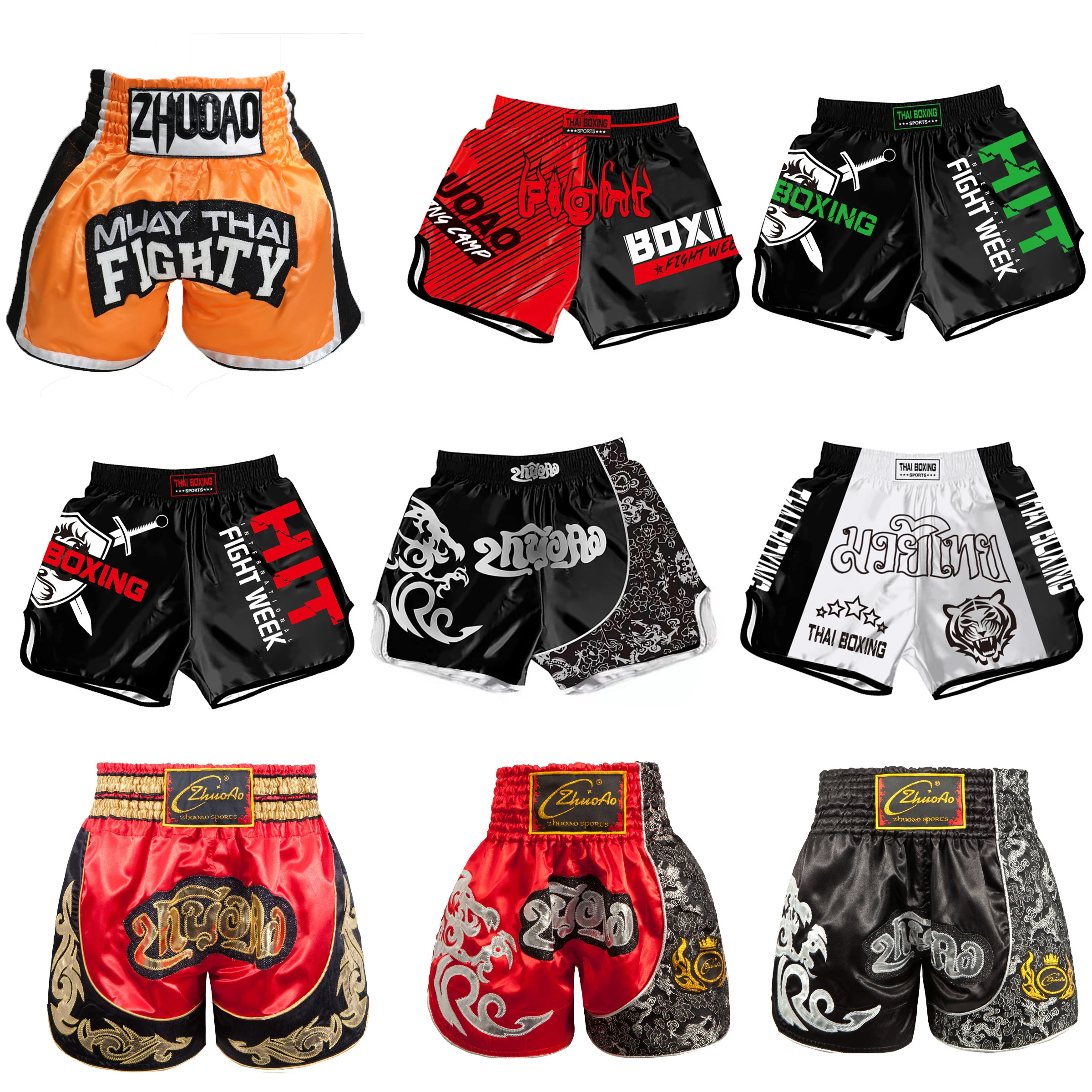 

Boxing Sanda Shorts Training Fighting Shorts Muay Thai Pants Combat Breathable Shorts Sanda Fitness Elastic Pants