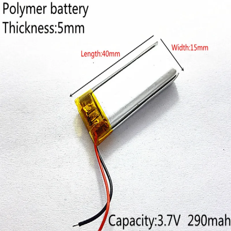 3.7V 290mAh 501540 litowo-polimerowy akumulator li-po li-ion do telefonu komórkowego Mp3 MP4 MP5 GPS