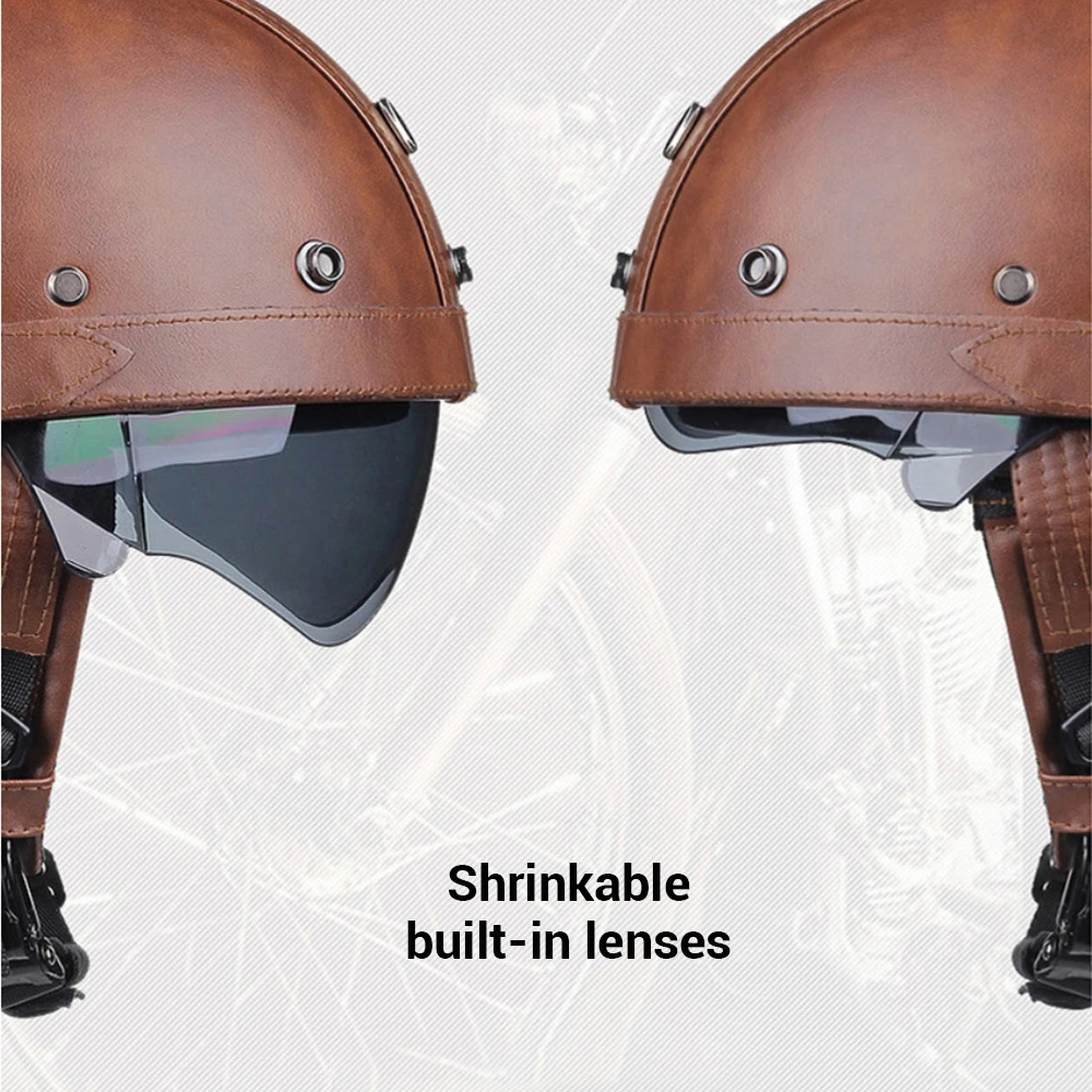 Retro Motorcycle Helmet DOT Certification Moto Helmet Men Women Half Helmet  HD Lens Casco Four Seasons Riding Scooter Capacetes - AliExpress 201355758