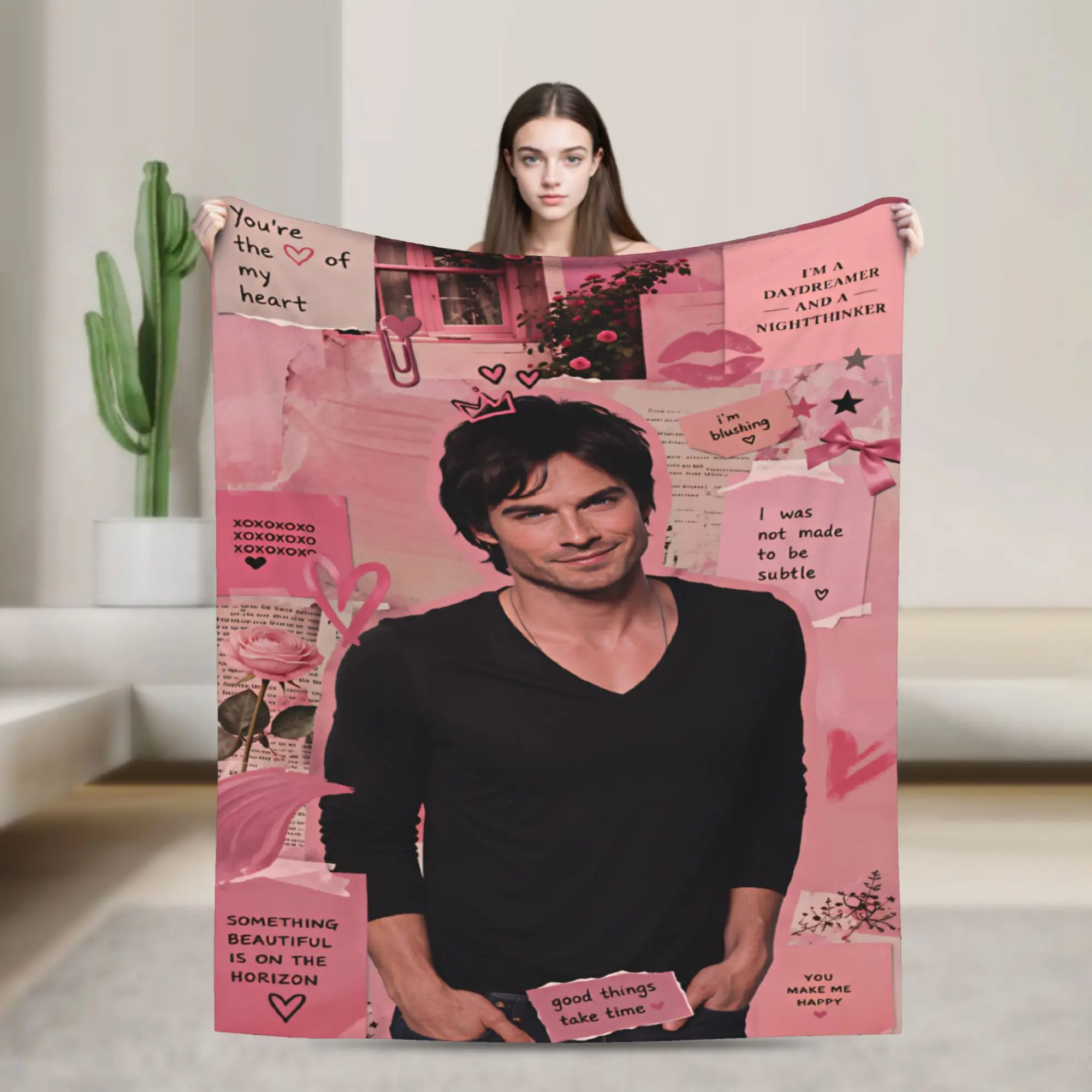 Ian Somerhalder Blanket Quality Super Warm  Throw Blanket Autumn Picnic Couch Chair Sofa Bed Funny Bedspread