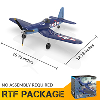 VolantexRC Mini F4U V2 2.4G 4CH EPP 400mm Wingspan 6-Axis Gyro One Key Aerobatics XPilot Stabilization System RC Airplane Glider
