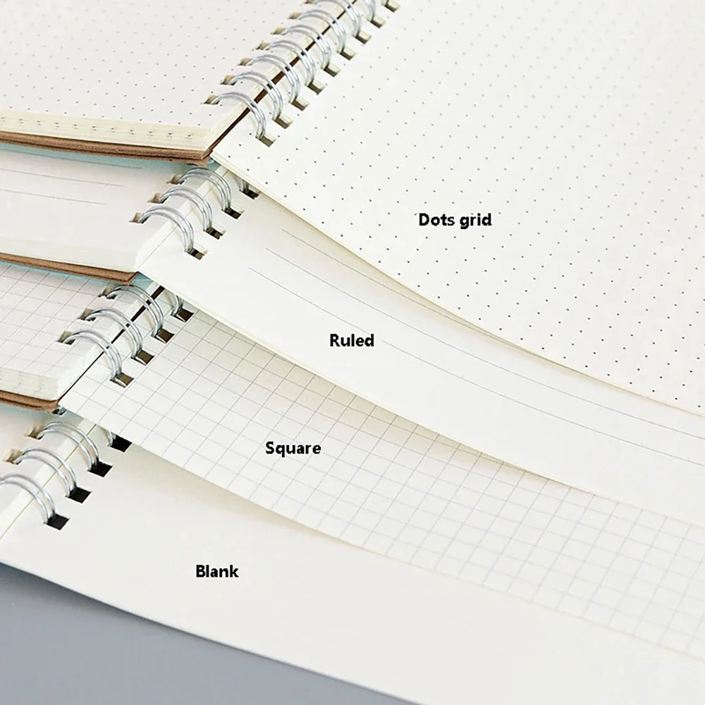 A4/A5/A6 Coil Notebook Lined Dots Blank Grid Paper Journal Book For School Office Supplies Stationery