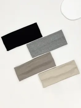 4 pz/set moda fasce per capelli lavorate a maglia donna tinta unita ampia fascia elastica sport yoga fascia per capelli lavaggio morbido trucco viso fascia per capelli