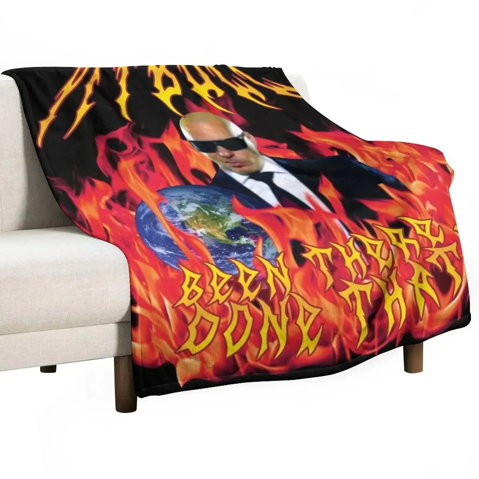 heavy metal pitbull with flames Throw Blanket For Baby sofa bed Blankets